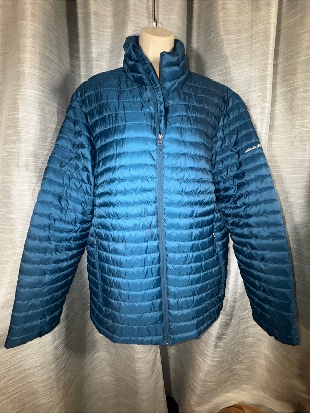Eddie Bauer Women’s or Men’s Teal Quilted Packable Puffer Jacket XL